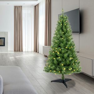 Albero di Natale Artificiale Realistico in Abete di Norwood da 120 cm con 100 Luci LED Bianco Caldo, 241 Punte di Rami, Pre-Illuminato, con Supporto, in PVC Verde - Product Image 3