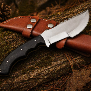 Couteau de chasse à lame fixe droite en acier D2 de qualité supérieure, pointe de lance, qualité industrielle, poignée en bois confortable - Product Image 1