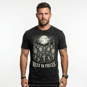 Camiseta Verde Oscuro para Hombre, Diseño Artístico Personalizado, Estampado Gráfico Retro, Camiseta de Algodón Estilo Urbano, Camiseta Informal de Alta Calidad para Hombre - Product Image 4