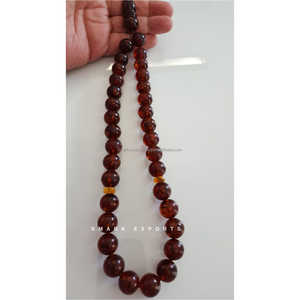Tasbih en résine ambre foncé royal, perles de prière islamiques, misbaha, subha, chapelet pour dhikr, méditation, culte musulman et prière quotidienne - Product Image 1