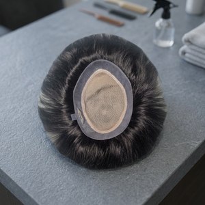 Prothèse capillaire Miraje Taz Hair à ondulations naturelles en cheveux Remy pour hommes - Base en soie 38 mm - Product Image 2