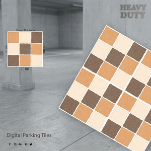 Carreaux de parking en porcelaine de 12 mm d'épaisseur, 40x40 cm - Design galets et herbe, pour extérieur, terrasse de voiture, fabriqués en Inde - Product Image 4