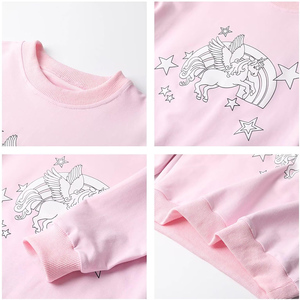 Sudadera con Cuello Redondo y Estampado de Unicornio Rosa, Corte Regular, Estilo Informal, Tejido Ecológico de Secado Rápido, 370g, Unisex, Invierno - Product Image 4