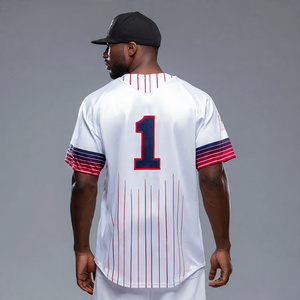 Nouvelle Arrivée Chemises de Baseball Oversize pour Hommes Personnalisées Sublimées en Maille Respirante Hauts d'Entraînement Sportifs d'Équipe - Product Image 5