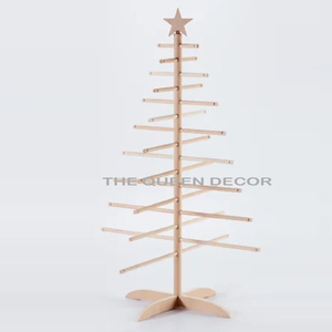 Modern Silver Christmas Tree Ornament High Quality Metal & Wood Sculpture with <b>Star</b> for Weddings <b>Led</b> Lighting Metal - Product Image 2