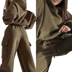 Conjunto Deportivo Informal Extra Grande de Felpa 100% Algodón para Mujer, Estampado Personalizado, Liso, OEM, Traje Deportivo para Mujer para Invierno 2026 - Product Image 1