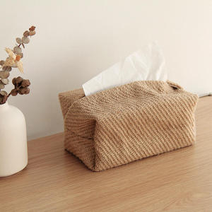 Cubierta de yute trenzado para caja de pañuelos – Soporte de pañuelos sostenible hecho a mano para decoración de mesa y estilo interior - Product Image 3