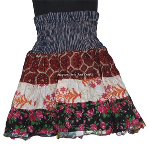 Gypsy Old Sari Patch Work Mini Rara <b>Skirt</b> Hippy Boho Festival Boho Stylish Multi Color Patch Cotton Mini Sexy <b>Skirt</b> for Summer - Product Image 1