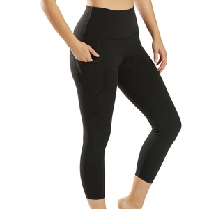Custom Women's Mid Waist Yoga <b>Leggings</b> Anti-Bacterial Breathable Spandex/Polyester SEAMED Casual Plaid <b>Knee</b>-<b>Length</b> Fitness - Product Image 5