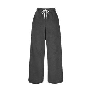 Pantalones de estar por casa de mujer, de forro polar suave y esponjoso, con cordón y cintura elástica, bolsillos, ecológicos, ideales para primavera. - Product Image 5
