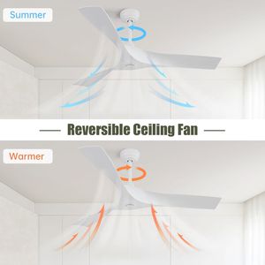 Ventilatore da Soffitto Silenzioso Reversibile con Motore DC da 52 Pollici, Telecomando, 6 Velocità, con o Senza Funzione Luce - Product Image 3