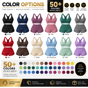 Ensemble soutien-gorge et short amincissant bicolore à col en V, taille haute, respirant, élastique et extensible dans quatre directions, avec LOGO personnalisé pour femme - Product Image 5