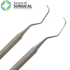 Ensemble d'instruments chirurgicaux en acier inoxydable Gracy : détartreur dentaire manuel et curettes, certifié CE, classe I - Product Image 3
