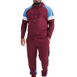 Ensemble de survêtements pour hommes de haute qualité, personnalisables, avec poche, en molleton uni, pour le jogging - Product Image 1