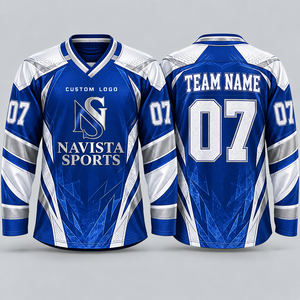 Jersey de Hockey sobre Hielo Sublimado Personalizado de Alta Calidad para Hombres Adultos, Servicio OEM al por Mayor, Logotipo, Nombre del Equipo y Número Personalizados - Product Image 4