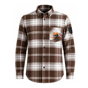 เสื้อเชิ้ตผ้าแฟลนเนลสำหรับผู้ชาย ติดกระดุม ทรงปกติ แขนยาว ลายสก็อต วินเทจ สตรีทแวร์ ย้อมเส้นด้าย ป้องกันการหดตัว - Product Image 2
