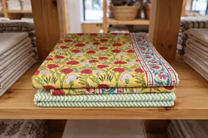 Mantel Rectangular de Algodón 100% con Estampado Floral Bohemio, Ecológico, de Alta Calidad, Hecho a Mano, con Logotipo Personalizado, Lavable, para Uso Doméstico - Product Image 2