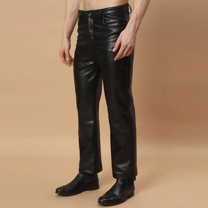 Pantalon cargo en cuir véritable pour homme, style décontracté, avec poches pour téléphone, couleur rouge, grande taille, qualité supérieure, nouveau modèle - Product Image 4
