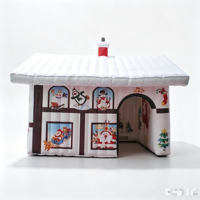 Tente de Noël gonflable combinée avec parcours de jeux, piste de course, château gonflable extérieur décoratif, petite machine distributrice de bonbons pour fête foraine