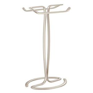 Porte-serviettes en métal noir exceptionnel avec poteau cylindrique et base ronde pour la maison, les hôtels, les salles de bain, supports et étagères de rangement - Product Image 2