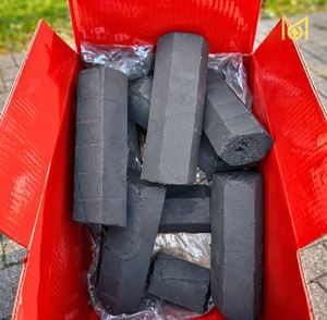 Carton de 10 kg de briquettes de charbon de bois hexagonales noires, combustible pour barbecue à combustion longue durée (5-7 heures), export en vrac à prix de gros - Product Image 1
