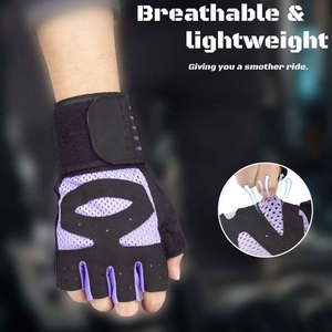 Gants d'entraînement demi-doigts avec support de poignet pour la gym, le fitness, le cyclisme, l'haltérophilie, la pêche – Respirants, en Spandex, antidérapants - Product Image 1