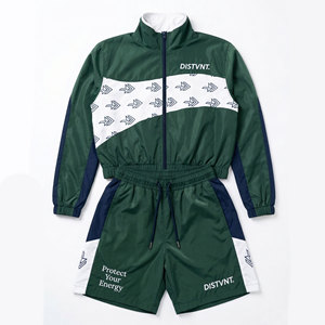 Ensemble de survêtement décontracté de haute qualité avec pantalon de jogging et sweat à capuche, longueur genou, logo personnalisé, broderie de patch 100 % nylon pour homme - Product Image 1