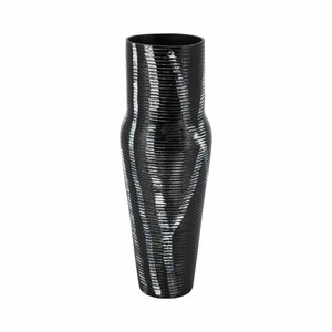 Vase de sol moderne en métal noir tendance, 17 pouces de hauteur, décoration artisanale - Product Image 3