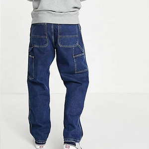 2026 New Men's Loose Fit Straight Leg Denim Jeans Mid Waist Solid Color Casual Style Regular Wash Cotton Fabric Autumn Wear - Product Image 5