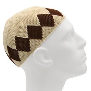 Gorro de Oración Kufi Tupi para Hombre, Islámico, con Diseño a Cuadros en Relieve, de Algodón Tejido, Ecológico, Transpirable, Elástico, para las Cuatro Estaciones - Product Image 2