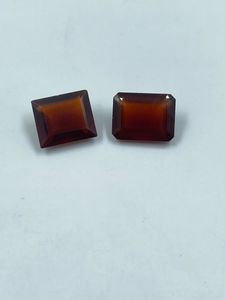 Brown <b>Colour</b> 2Pcs Natural Hessonite Gemstone Faceted Stone 16.15Cts For Jewelry Making - Product Image 6