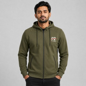 Sudadera con Capucha y Cremallera para Hombre, Sudadera con Capucha Cálida y Cómoda, Chaqueta con Cremallera Completa para Uso Casual y al Aire Libre en Invierno - Product Image 1