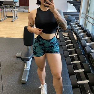 Wholesale Seamless Summer Booty Tie Dye Scrunch Sports <b>Shorts</b> for Women Elastic High Waist Push up Yoga Gym Fitness Biker <b>Shorts</b> - Product Image 5