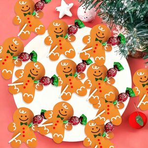 Decorazioni Natalizie per Tavola, 50 Pezzi di Cartoncini a Forma di Lecca-lecca di Pan di Zenzero, Decorazioni Creative Fai-da-Te per Feste - Product Image 2