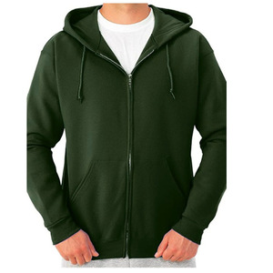 Men Winter Hoodie Sweatshirt Long Sleeve Breathable 100% Cotton Eco-Friendly Pullover Zipper <b>Design</b> Front Logo Plain Dyed Solid - Product Image 1