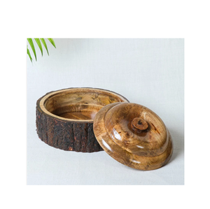 Mango Wood Chapati Box With Lid Vintage Style Roti Box Casserole Food Safe Wooden Hot Pot For printed design - Product Image 2