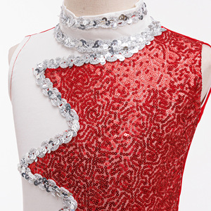 Robe d'uniforme de cheerleading personnalisée pour enfants avec paillettes, tenue de danse scintillante pour scène, vêtements de performance pour filles, robe de cheerleading OEM en gros - Product Image 3
