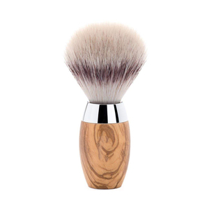 Pinceau à raser professionnel avec manche en bois, poils en acier inoxydable, poils de blaireau pur, pinceau à raser pour homme - Product Image 1