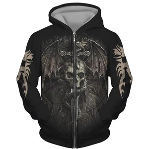 <b>Men's</b> 3D Print Hooded Zipper <b>Jacket</b> Knitted Polyester <b>Casual</b> Hoodie <b>for</b> Autumn Winter - Product Image 4
