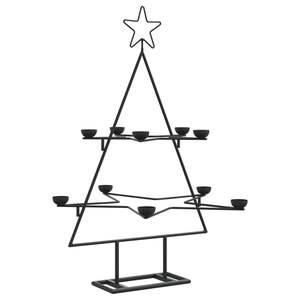 Sapin de Noël pliable en métal de 30 pouces, décorations de Noël en acier noir thermolaqué - Product Image 6