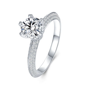 Anillo de Plata de Ley 925 con Diamante Cultivado en Laboratorio, Certificado GRA, Color D, Corte Brillante, Gema, Anillo de Boda, Joyería de Moda - Product Image 6