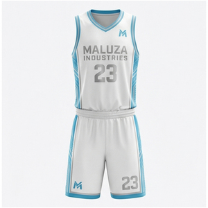 ชุดบาสเก็ตบอลทีมแบบกำหนดเอง เสื้อซ้อมระบายอากาศ กางเกงขาสั้นแห้งเร็ว พิมพ์ลายแบบซับลิเมชั่น ไซส์ใหญ่พิเศษ MALUZA INDUSTRIES Pro - Product Image 1
