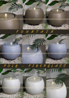 Ornement de jardin léger en polyfibre de verre WF081H47 fabriqué au Vietnam, fontaine d'eau, design paysager, pots en céramique pour la maison