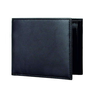 RAHRAJ ENTERPRISES Cartera de Cuero Negra, Tarjetero Bifold, Estuche para Pasaporte de Viaje, Elegante Cartera de Hombre de Cuero Genuino, Pakistán - Product Image 1