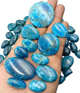 Apatite Naturelle Bleue de Qualité Supérieure, Cabochons Ovales/Goutte d'eau, Formes Mixtes, Effet de Couleurs, Taille Libre, Pierres Précieuses en Vrac, Fournisseur en Gros Direct Usine - Product Image 1
