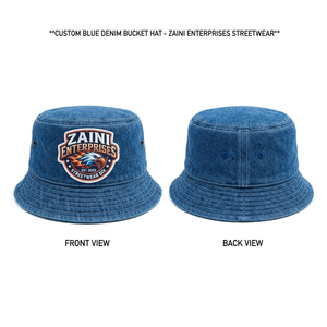 Premium 280 GSM Cotton Canvas Men Bucket Hat Khaki Custom Woven Patch Embroidered Patch Direct Embroidery Logo - Product Image 4