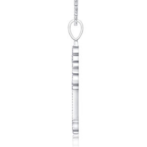 Pendentif croix en alliage plaqué argent avec strass en cristal, bijoux religieux pour homme - Product Image 2