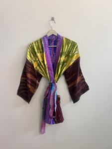 Kimono Tradicional Vintage Hecho a Mano de Seda para Mujer, Vestido de Verano - Product Image 4