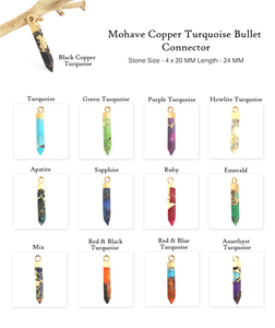 Connecteur en forme de crayon Dainty mohave bleu saphir cuivre turquoise connecteur 18k plaqué or bricolage simple caution faisant des connecteurs - Product Image 2