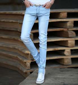 Jeans en denim délavé personnalisé pour hommes, coupe droite en coton bleu clair, vente en gros, provenant du Pakistan - Product Image 4